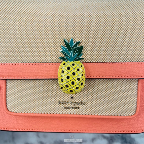 Kate Spade Melon Ball Pineapple Remi Flap Chain Crossbody Shoulder Bag - Picture 2 of 13